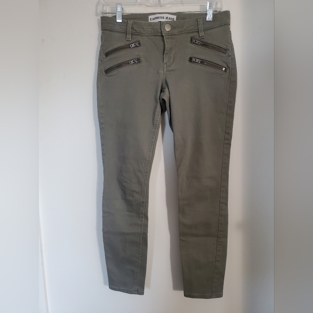 Express Stella Skinny Low Rise Ankle Jean Leggings with Zipper Pockets 4